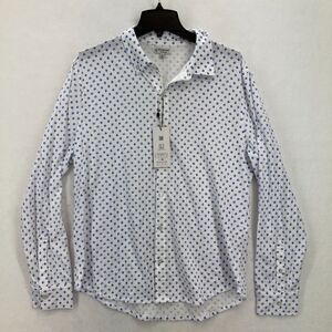 Britches Sport by Samtex Button Up Long Sleeve Shirt Mens Large Geometric Preppy